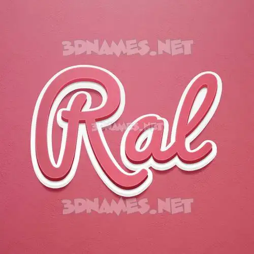 ral in Red Scribble style - 3D name wallpaper
