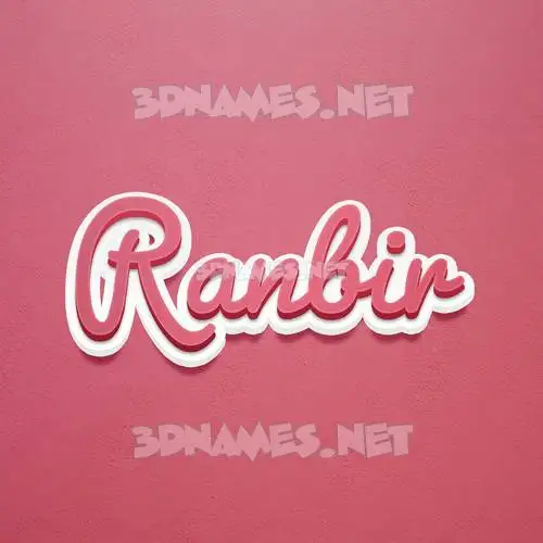 ranbir in Red Scribble style - 3D name wallpaper