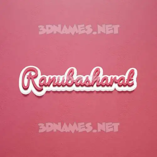 ranubasharat in Red Scribble style - 3D name wallpaper