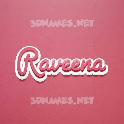 raveena in Red Scribble style - 3D name wallpaper
