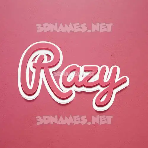 razy in Red Scribble style - 3D name wallpaper