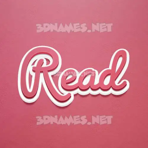 read in Red Scribble style - 3D name wallpaper