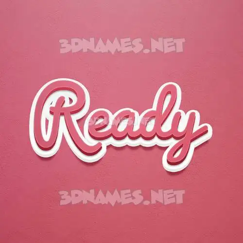 ready in Red Scribble style - 3D name wallpaper ready in Red Scribble style - 3D name wallpaper