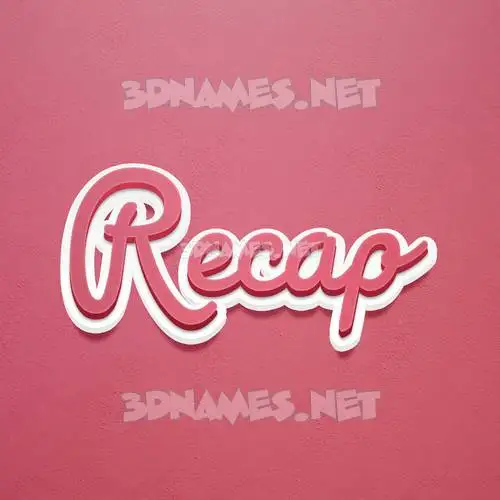 recap in Red Scribble style - 3D name wallpaper