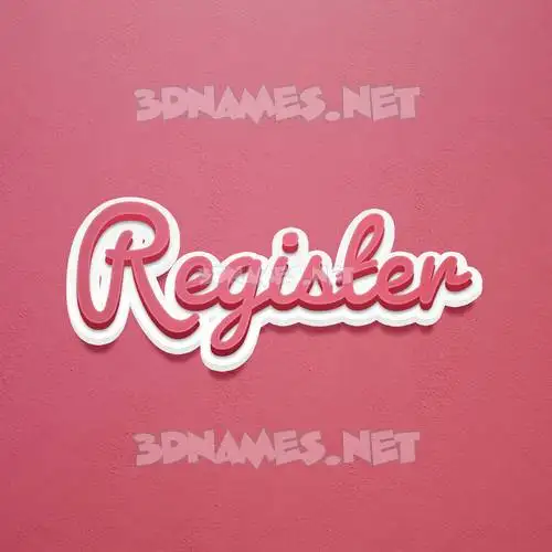 register in Red Scribble style - 3D name wallpaper