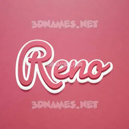 reno in Red Scribble style - 3D name wallpaper