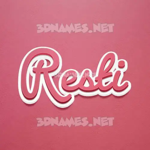 resti in Red Scribble style - 3D name wallpaper