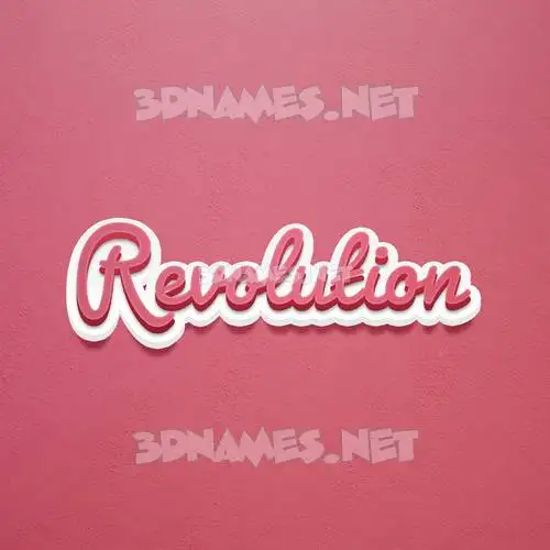revolution in Red Scribble style - 3D name wallpaper