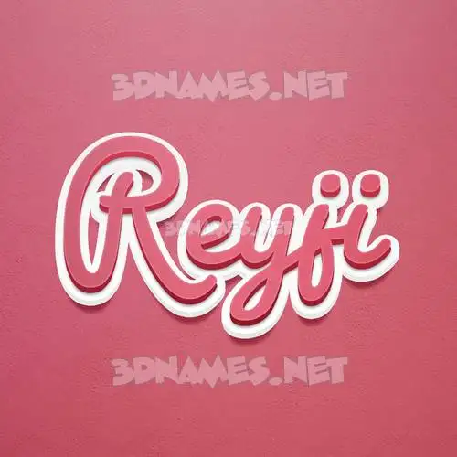 reyji in Red Scribble style - 3D name wallpaper