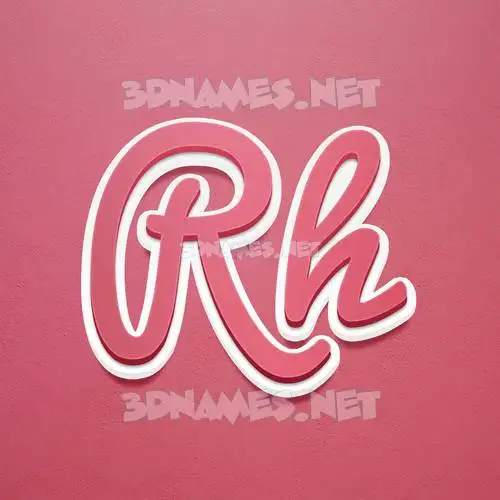 rh in Red Scribble style - 3D name wallpaper rh in Red Scribble style - 3D name wallpaper