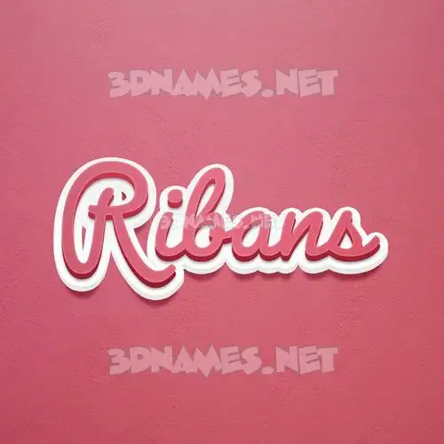 ribans in Red Scribble style - 3D name wallpaper