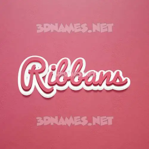 ribbans in Red Scribble style - 3D name wallpaper ribbans in Red Scribble style - 3D name wallpaper