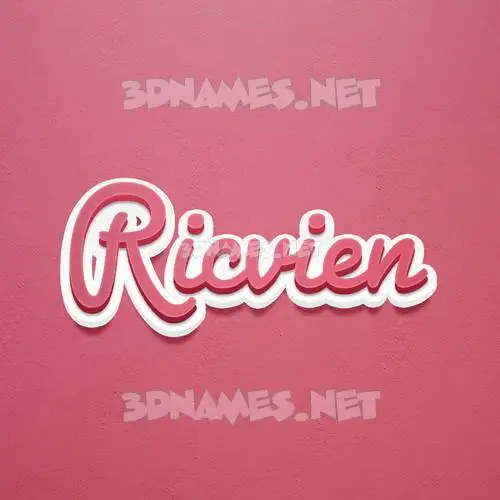 ricvien in Red Scribble style - 3D name wallpaper ricvien in Red Scribble style - 3D name wallpaper
