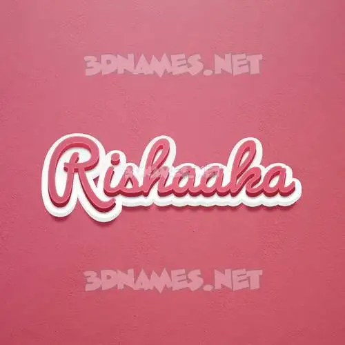 rishaaka in Red Scribble style - 3D name wallpaper