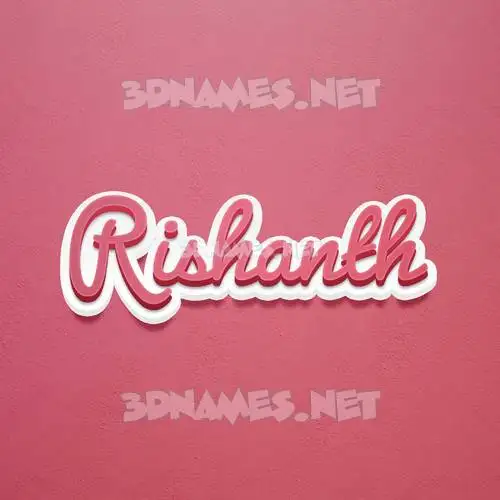 rishanth in Red Scribble style - 3D name wallpaper