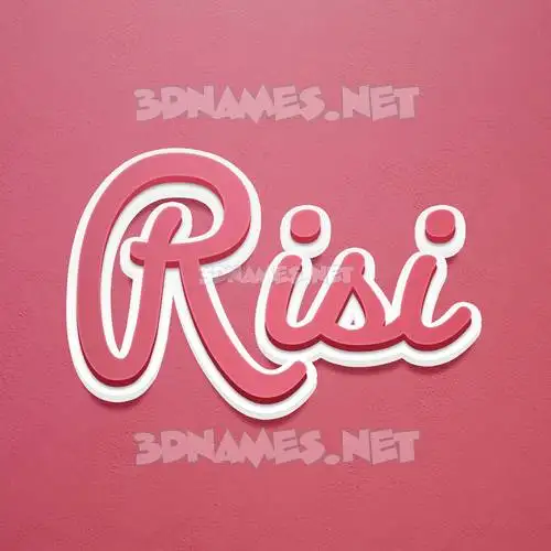risi in Red Scribble style - 3D name wallpaper