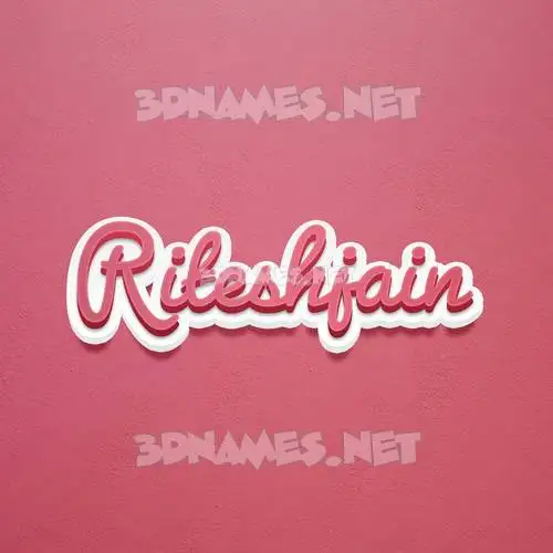 riteshjain in Red Scribble style - 3D name wallpaper
