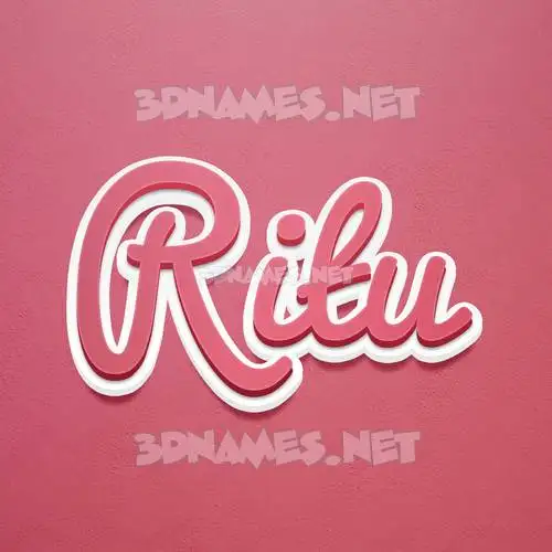 ritu in Red Scribble style - 3D name wallpaper