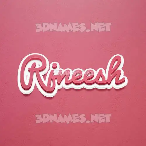 rjneesh in Red Scribble style - 3D name wallpaper