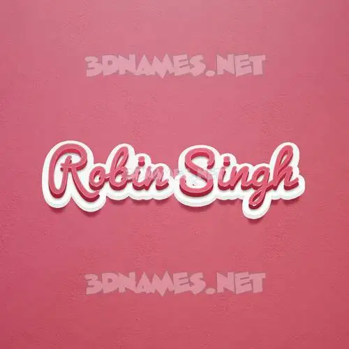 robin singh in Red Scribble style - 3D name wallpaper