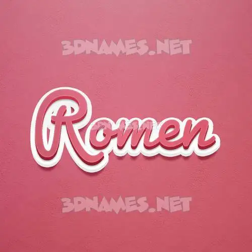 romen in Red Scribble style - 3D name wallpaper
