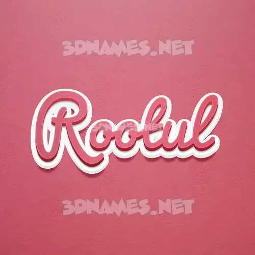 rootul in Red Scribble style - 3D name wallpaper