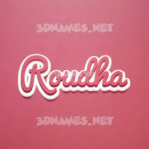 roudha in Red Scribble style - 3D name wallpaper roudha in Red Scribble style - 3D name wallpaper
