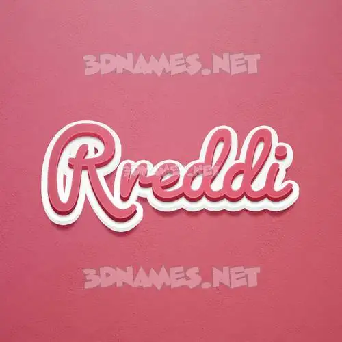 rreddi in Red Scribble style - 3D name wallpaper
