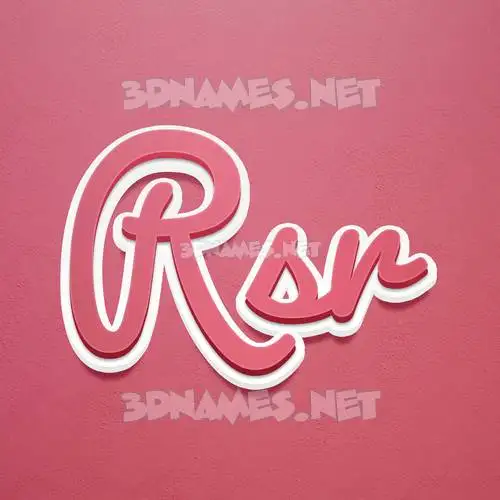rsr in Red Scribble style - 3D name wallpaper