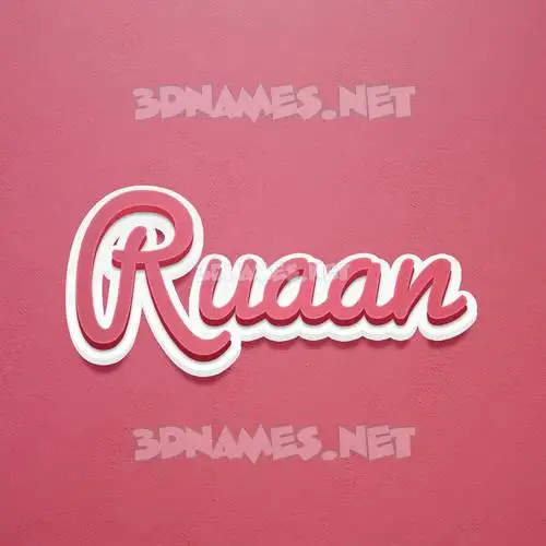 ruaan in Red Scribble style - 3D name wallpaper