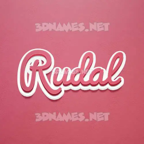 rudal in Red Scribble style - 3D name wallpaper