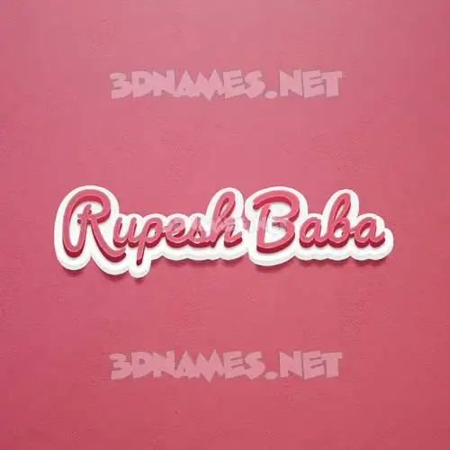 rupesh baba in Red Scribble style - 3D name wallpaper