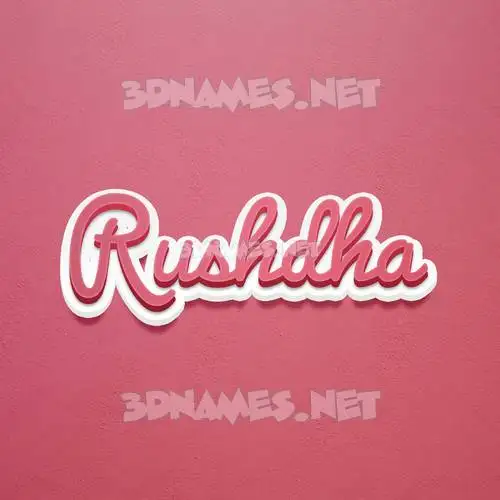rushdha in Red Scribble style - 3D name wallpaper