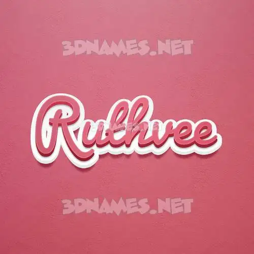 ruthvee in Red Scribble style - 3D name wallpaper