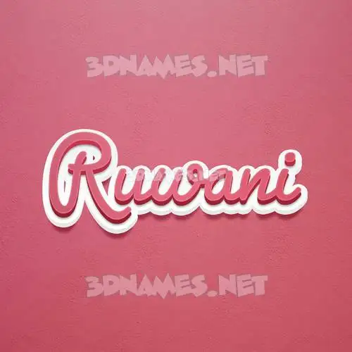 ruwani in Red Scribble style - 3D name wallpaper