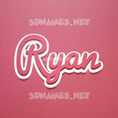 ryan in Red Scribble style - 3D name wallpaper