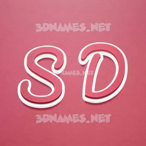 s d in Red Scribble style - 3D name wallpaper