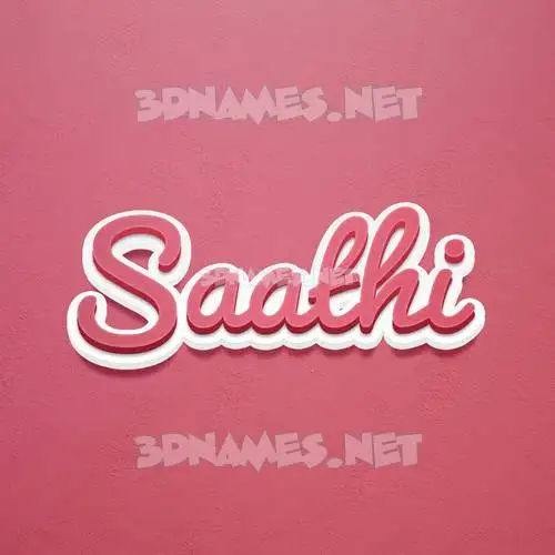 saathi in Red Scribble style - 3D name wallpaper