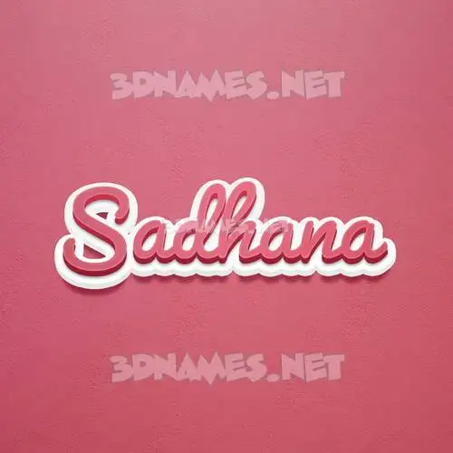 sadhana in Red Scribble style - 3D name wallpaper