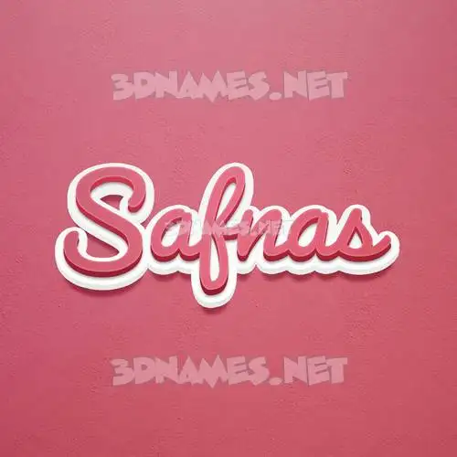safnas in Red Scribble style - 3D name wallpaper