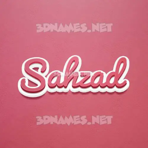sahzad in Red Scribble style - 3D name wallpaper