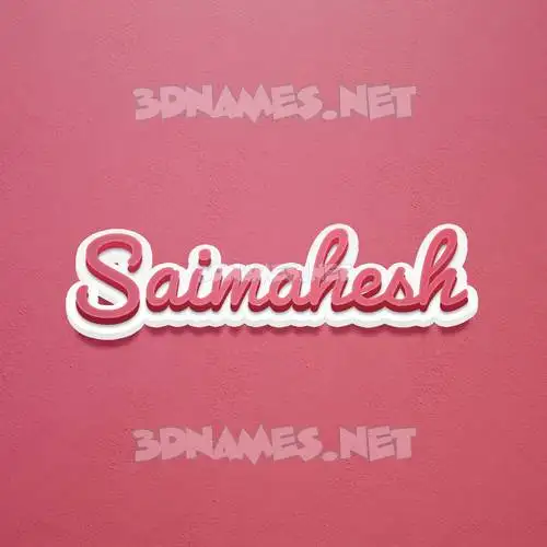 saimahesh in Red Scribble style - 3D name wallpaper