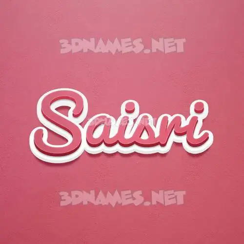 saisri in Red Scribble style - 3D name wallpaper