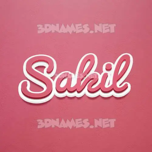 sakil in Red Scribble style - 3D name wallpaper