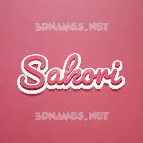 sakori in Red Scribble style - 3D name wallpaper