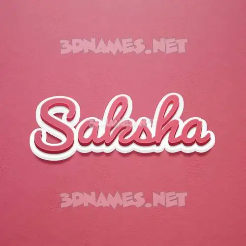 saksha in Red Scribble style - 3D name wallpaper