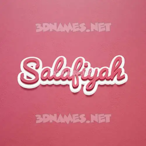 salafiyah in Red Scribble style - 3D name wallpaper
