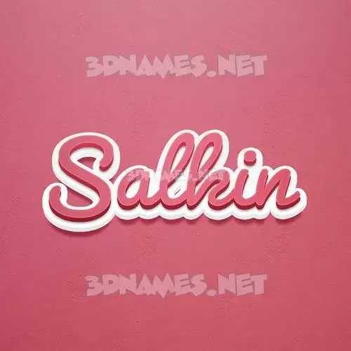salkin in Red Scribble style - 3D name wallpaper