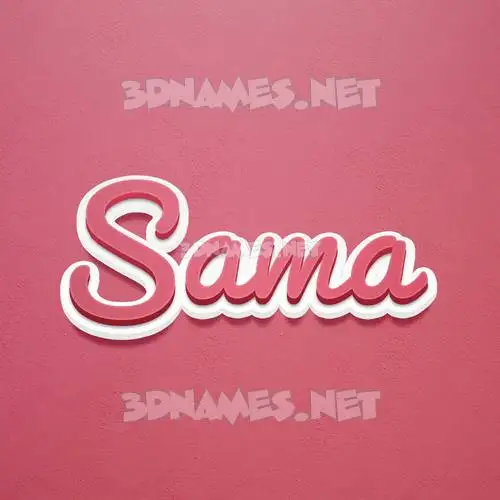 sama in Red Scribble style - 3D name wallpaper