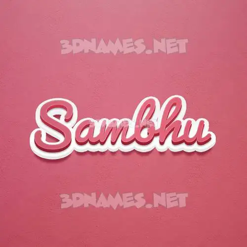 sambhu in Red Scribble style - 3D name wallpaper